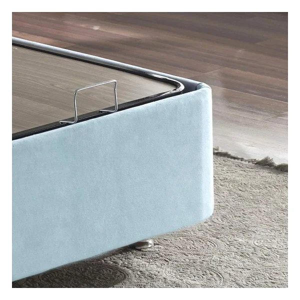 Niron Cozy 120x200 Tek Kişilik Yatak Seti - Mavi Kumaş Baza, Başlık Ve Yatak Takımı - Görsel 6