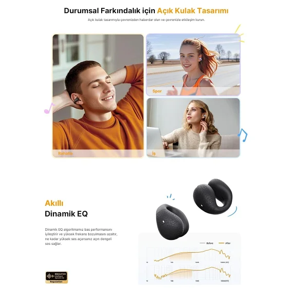 QCY Crossky C10 TWS Mavi Kulak İçi Bluetooth Kulaklık - Görsel 3