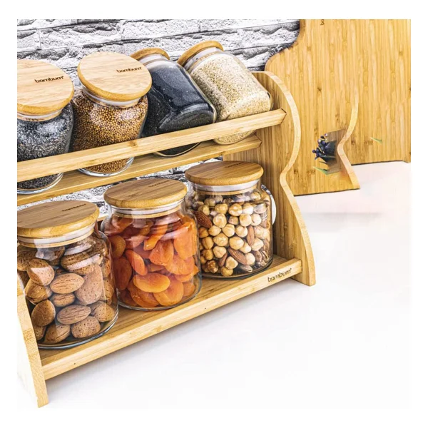 Bambum Bench Standlı 8 Parça Cam Baharat Takımı - Görsel 4