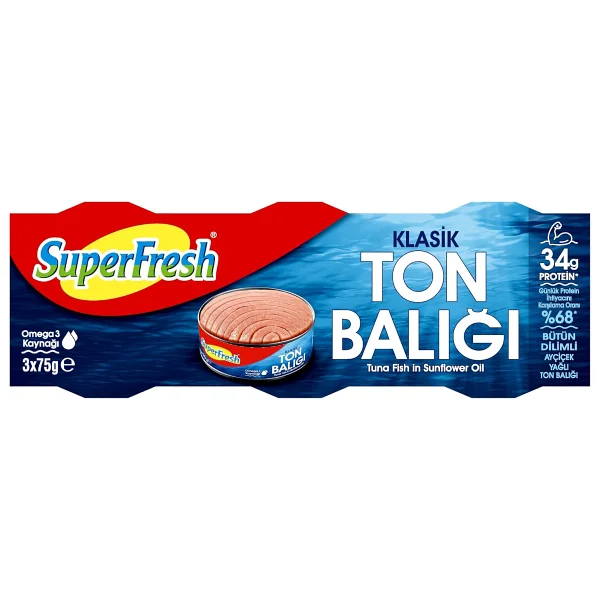 SuperFresh Ayçiçek Yağlı Ton Balığı 3x75 gr - Görsel 2