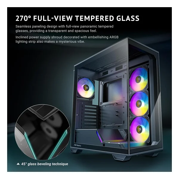 Antec C3 ARGB Fanlı Siyah ATX Oyuncu Kasası - Görsel 2