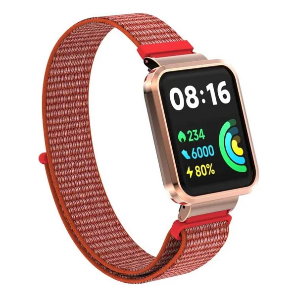 Microsonic Xiaomi Redmi Watch 2 Lite Koyu Pembe Woven Spor Kordon - Görsel 8