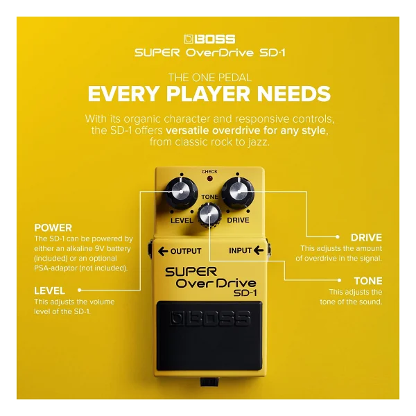 Boss SD-1 Super OverDrive Compact Pedal - Görsel 6