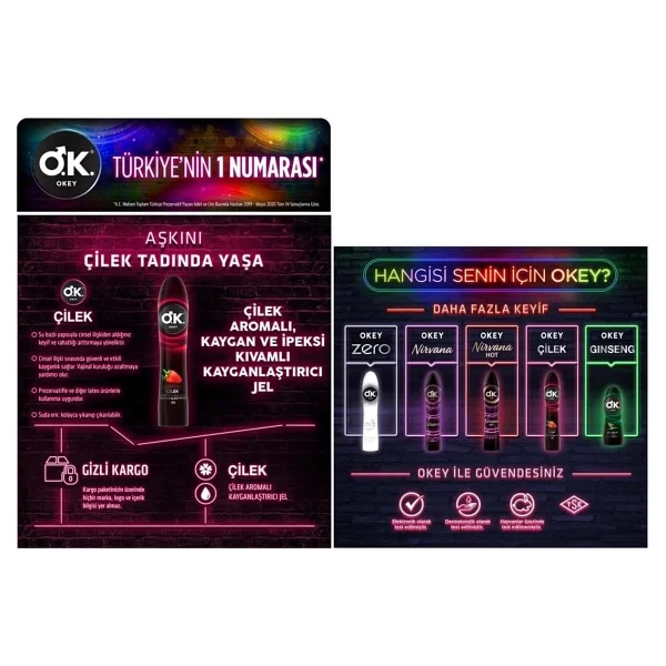 Okey Çilek Su Bazlı Kayganlaştırıcı Jel 100 ml 2 Adet - Görsel 7