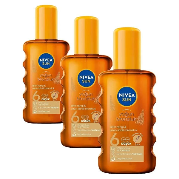 Nivea Sun Karoten Yoğun 200 ml 6 Faktör Bronzlaştırıcı Yağ - Görsel 8