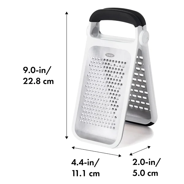 OXO Good Grips İşlenmiş Paslanmaz Çelik Çift Taraflı Rende - Peynir ve Daha Fazlası İçin - Görsel 2