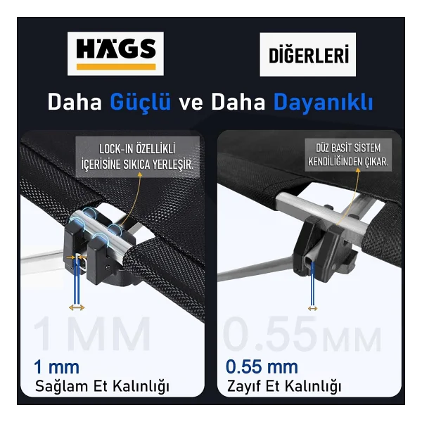 Haegs Ultralight 73x53 cm Kamuflaj Katlanır Kamp Masası - Görsel 6