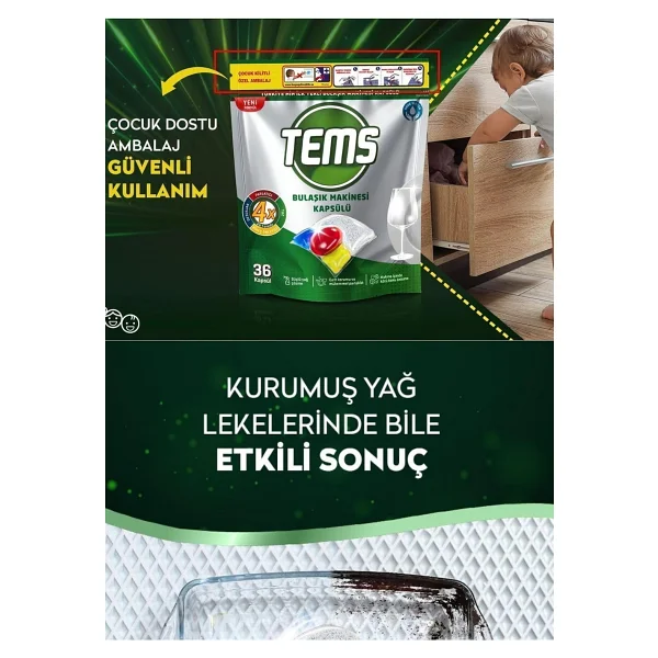 Tems Bulaşık Makinesi Tableti 36'lı - Görsel 3