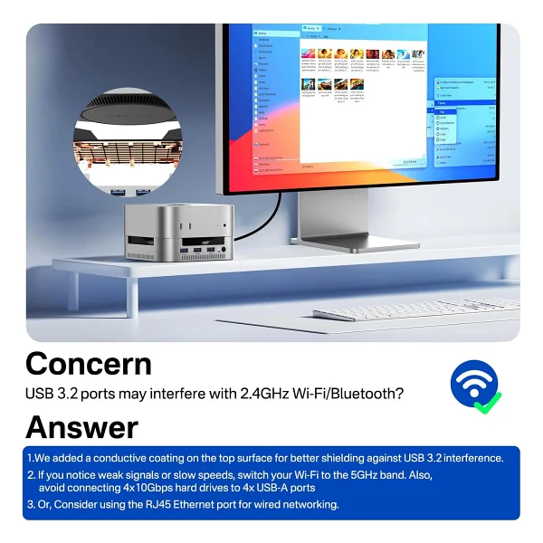 ACASIS Mac mini M4 Dock & Stand, Dual-Bay NVMe SSD Muhafaza ile, Mac mini M4 ve M4 Pro 2024 için Alüminyum HDMI Hub, 4K60Hz HDMI, 4 X 10G USB A, PD 30W, SD/TF, Destek SSD B+M M-Key - Görsel 6