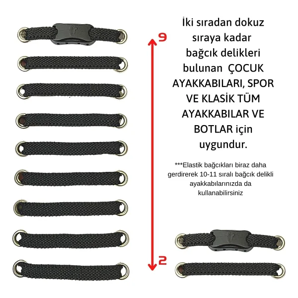 ipekbazaar Takbırak Lastikli Ayakkabı Bağcığı, Bağlanmayan Akıllı Bağcık, Gri - Görsel 4