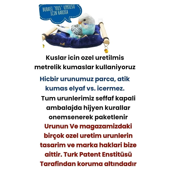 Kuş Yastığı, Muhabbet Kuşu Uyku Yatağı,yumuşak Uyku Tüneği - Görsel 2