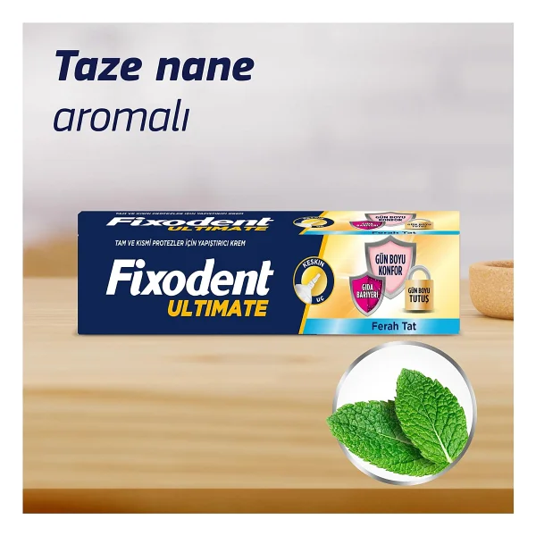 Fixodent Ultimate Ferah Tat 40 gr Protez Diş Yapıştırıcı - Görsel 6