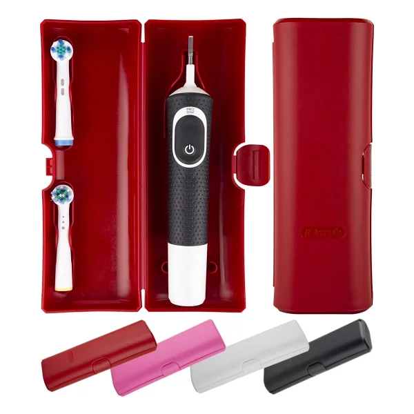 ibrush Şarjlı Diş Fırçası Yedek Başlığı Koruma Kabı, Oral-B Elektrikli Diş Fırçaları için Kutusu, Saklama Kabı, Hijyenik Seyahat Kutusu (Pink) - Görsel 3