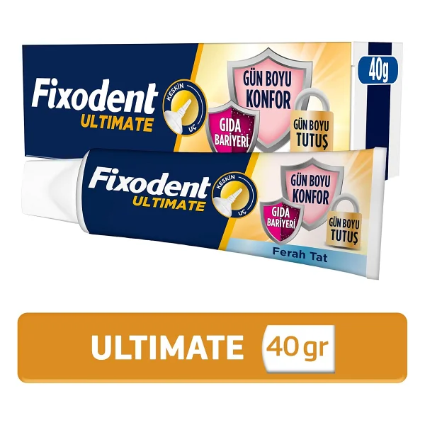 Fixodent Ultimate Ferah Tat 40 gr Protez Diş Yapıştırıcı - Görsel 3