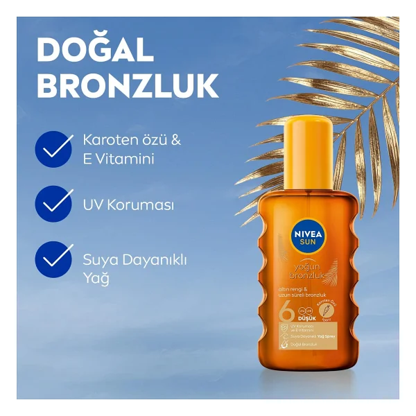 Nivea Sun Karoten Yoğun 200 ml 6 Faktör Bronzlaştırıcı Yağ - Görsel 3