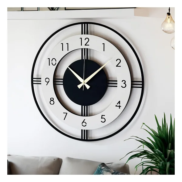 Lupokraft Dekoratif Yeni Modern Mintaka Ahşap Duvar Saati 48cm - Görsel 4