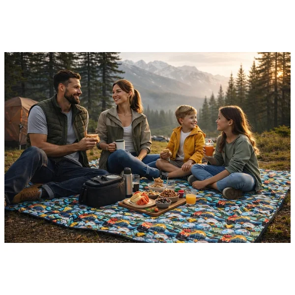 Haegs Piknik Örtüsü, Çanta Kamp Matı, Plaj Matı, Piknik Yer Örtüsü, Seyahat, Kamp, Outdoor, Park Çim Kum Tutmaz, Su Geçirmez, Kullanışlı Çanta Model, Katlanabilir 200x150cm - Adventure - Görsel 4