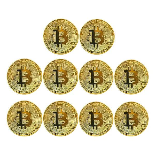 GÜNCELÇARŞI Bitcoin Madeni Hatıra Parası, BTC Altın Rengi Hediye Sikke Para, Kutulu Koleksiyon Parası (6 ADET) - Görsel 8