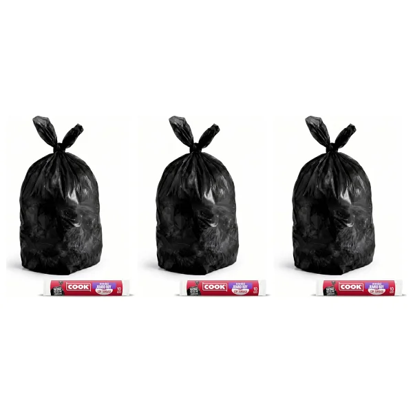 Cook Ekstra Kalın Ultra Dayanıklı Jumbo Boy 80x110 cm 10'lu Çöp Torbası - Görsel 4