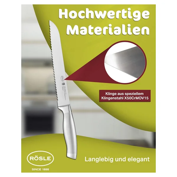 Rösle Basic Line 20 cm Çelik Ekmek Bıçağı - Görsel 3