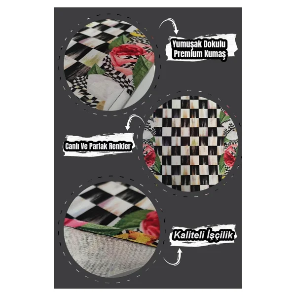Viva Home 40x140cm Runner Masa Örtüsü Premium Tay Tüyü Dokuma Leke Tutmaz Kumaş Hasır Görünümlü Rnr190 - Görsel 3
