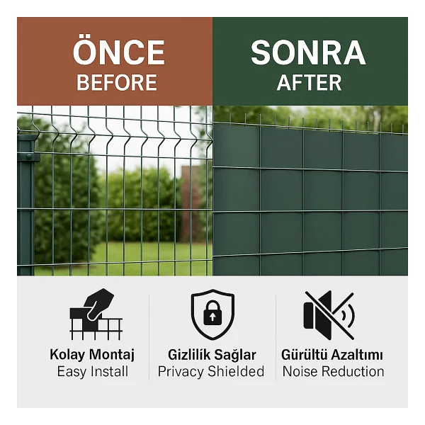PANKOR Panel Çit PVC Koruma Bantları 50 metre (5cm, Yeşil) - Görsel 5