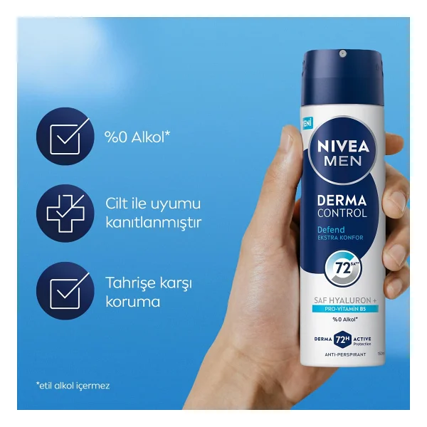 Nivea Men Derma Control Defend 150 ml Erkek Deodorant - Görsel 3