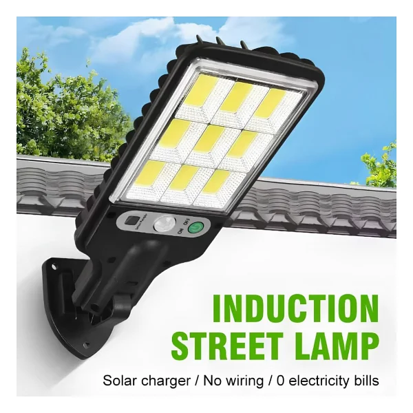 Jouis Solar Güneş Enerjili Sokak Lambası 120 LED - IP65 Su Geçirmez Uzaktan Kumandalı ve Hareket Sensörlü COB LED Dış Mekan Duvar Aydınlatması, Bahçe, Otopark ve Avlu Projektörü - Görsel 8