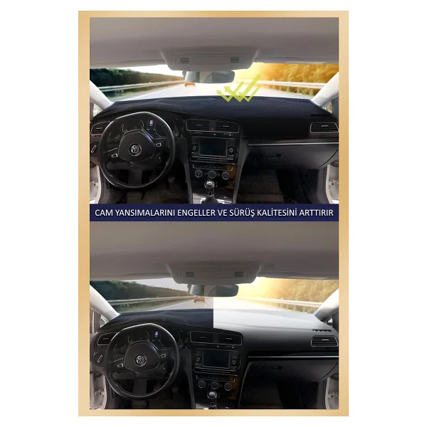 Guerrıno Torpido Koruma Halısı Siyah Kenar Renk Kırmızı Peugeot 307 2001-2008 İle Uyumlu - Görsel 5