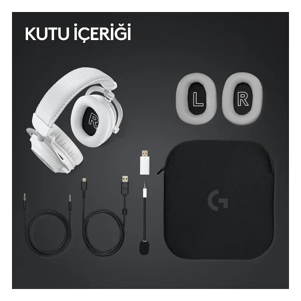 Logitech G Pro X 2 Lightspeed Beyaz 7.1 Kablolu/Kablosuz Kulak Üstü Oyuncu Kulaklığı - Görsel 9