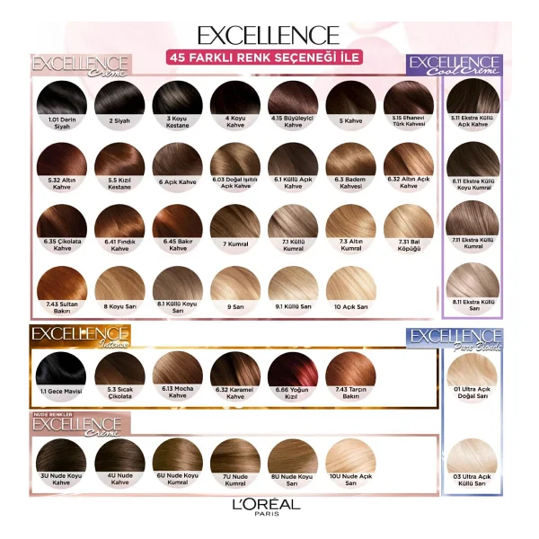 L'Oreal Paris Excellence Creme 4U Nude Kahve Saç Boyası - Görsel 7