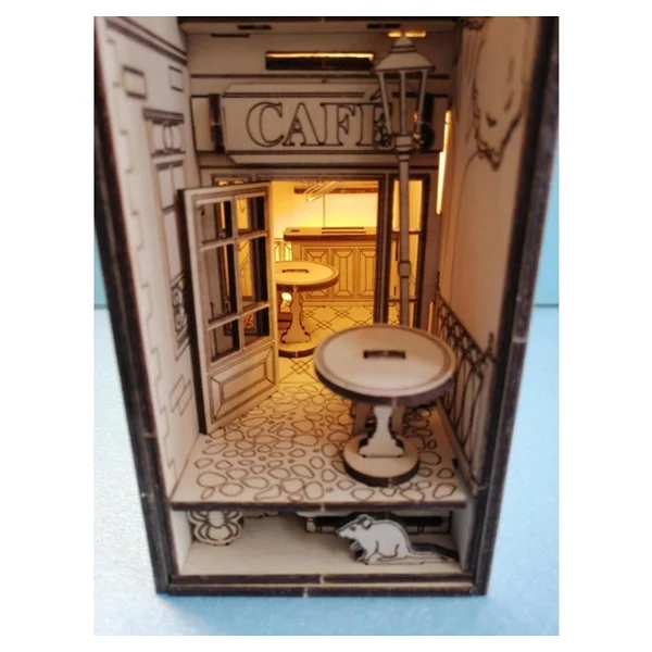 Book Nook Cafe Kitap Tutucu Dıy Kendin Yap - Görsel 3
