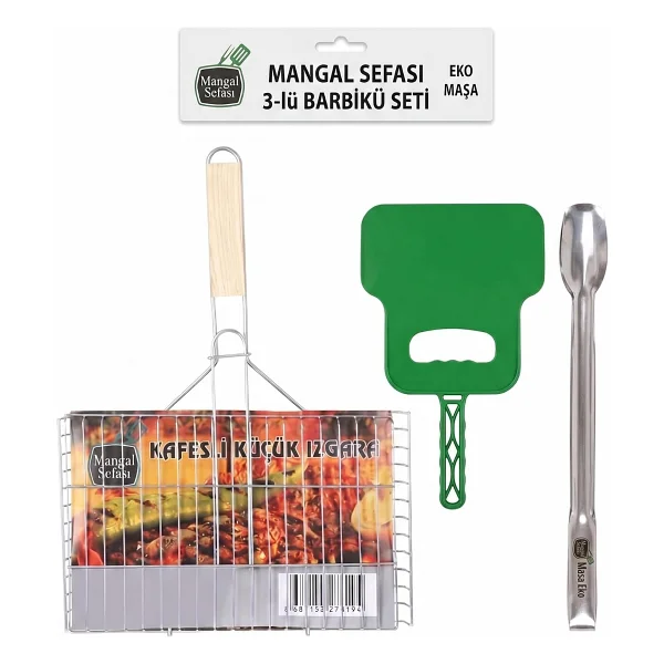 Mangal Teli, Küçük Izgara, Ahşap Saplı, 35x20 cm, Piknik için İdeal, Tek Kullanımlık, Mangal Izgara Teli (Tek Izgara) - Görsel 5