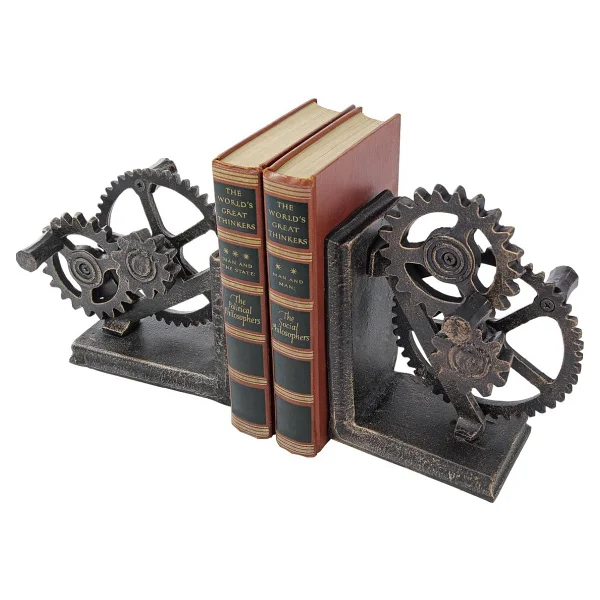 Design Toscano QH9631 Endüstriyel Dişli Steampunk Dekor Kitap Destekleri, 38 cm, İkili Set, Çok Renkli - Görsel 4