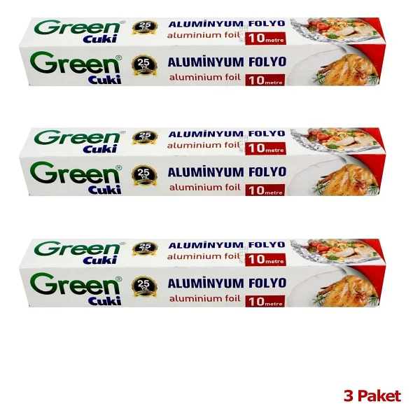 Green Cuki Alüminyum Folyo - 30 Cm. x 10 Metre - 3 Paket - Görsel 2