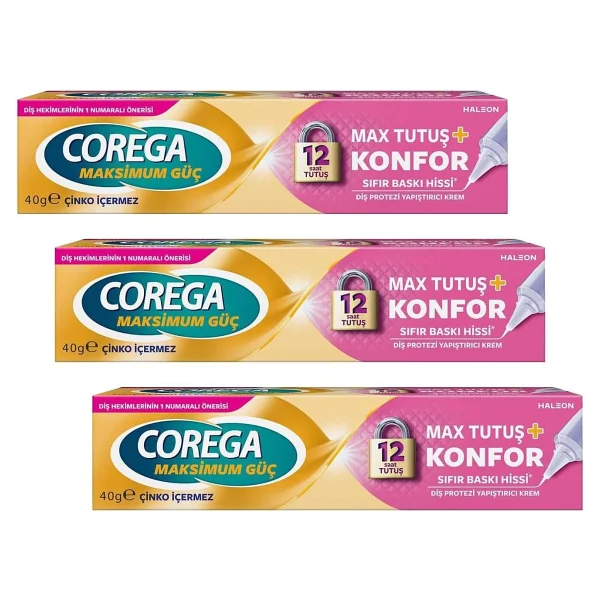 Corega Max Tutuş + Konfor Tat İçermez 40 gr Protez Diş Yapıştırıcı - Görsel 10