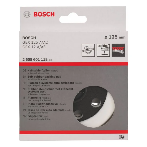 Bosch 2608601118 125 mm GEX 12 Yumuşak Zımpara Tabanı - Görsel 3