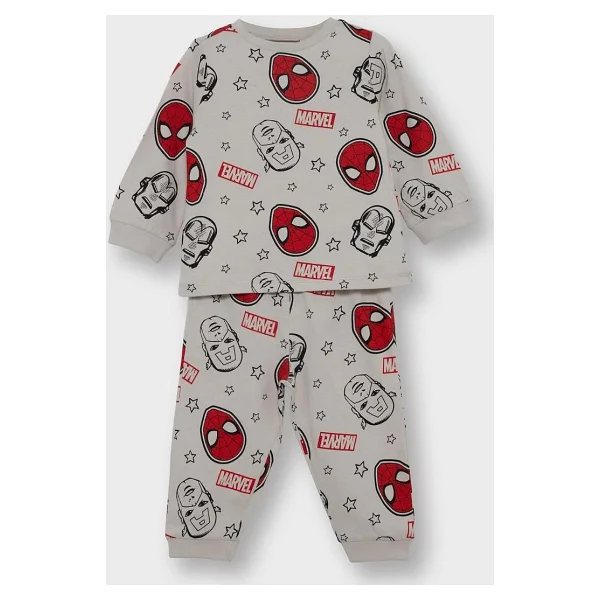 DeFacto%100 Pamuklu Marvel Comıcs Beli Lastikli Pijama Takımı Erkek Bebek - Görsel 5