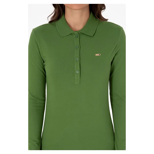 U.S. Polo Assn 50313593 Uzun Kollu Polo Yaka Kadın Tişört - Görsel 3