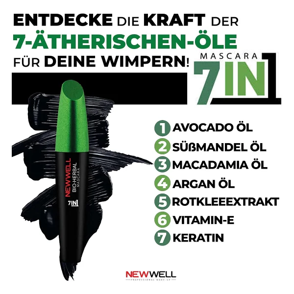 New Well Bio-Herbal Bitkisel 7 in 1 Siyah Maskara - Görsel 6