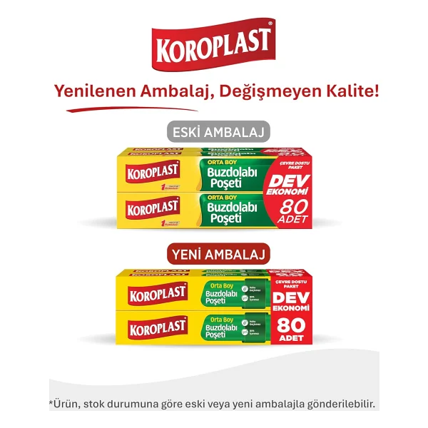 Koroplast Orta Boy Buzdolabı Poşeti 80'li Ekonomik Paket - Görsel 2