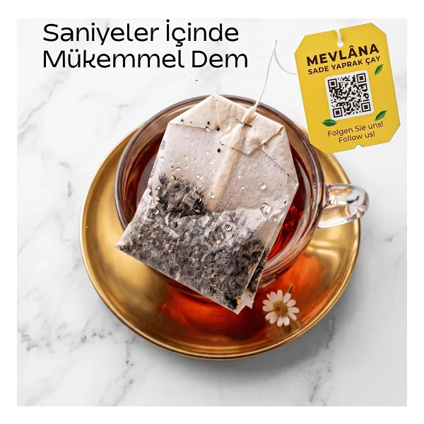Mevlana Çay Siyah Bardak Poşet 50'Li - Görsel 5