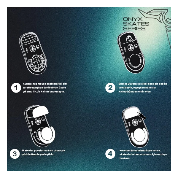 Leaf Shop Onyx Mouse Skate (Logitech G305 / G304 ile Uyumlu Skatez) - Altın - Görsel 5