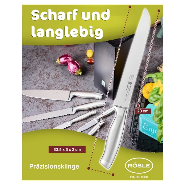 Rösle Basic Line 20 cm Çelik Ekmek Bıçağı - Görsel 7