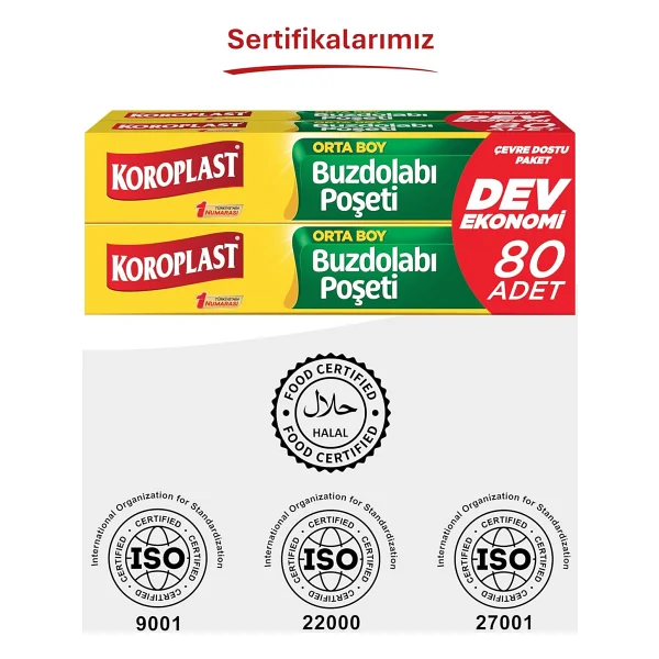 Koroplast Orta Boy Buzdolabı Poşeti 80'li Ekonomik Paket - Görsel 6