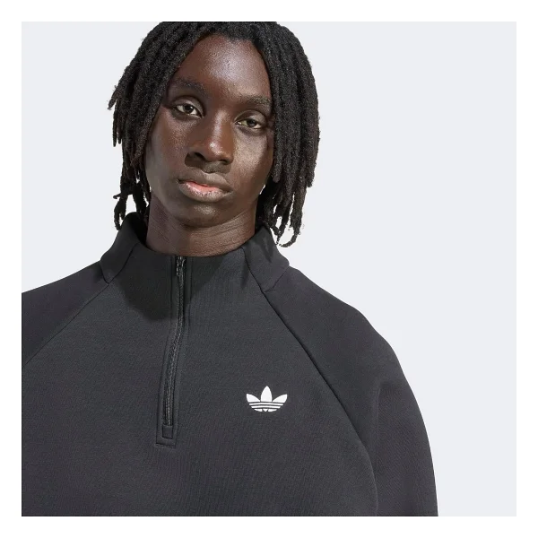 Adidas Adicolor Spacer Drill JW5958 Yarım Fermuarlı Siyah Erkek Sweatshirt - Görsel 5