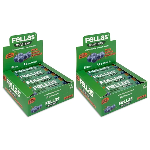 Fellas Chia ve Yaban Mersinli Meyve Bar 12x40 gr - Görsel 7