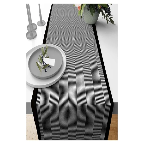 Viva Home 40x140cm Runner Masa Örtüsü Premium Tay Tüyü Dokuma Leke Tutmaz Kumaş Hasır Görünümlü Rnr190 - Görsel 5