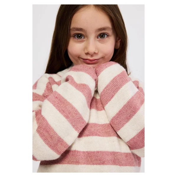 Kız Bebek Çizgili Triko Pembe Kazak 12-18 Ay (80-86 cm) - Görsel 2