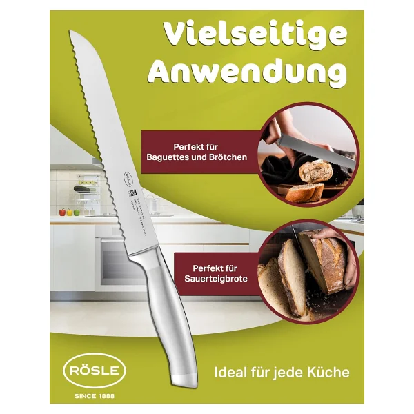 Rösle Basic Line 20 cm Çelik Ekmek Bıçağı - Görsel 5